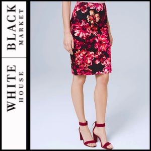 NWT WHBM Floral Stretch Pencil Skirt